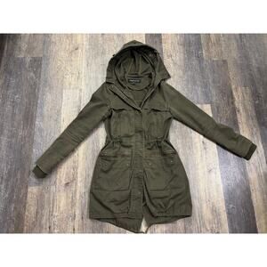 Warehouse Women Olive Green Hooded Utility Parka Jacket Size UK 6 US‎ 2